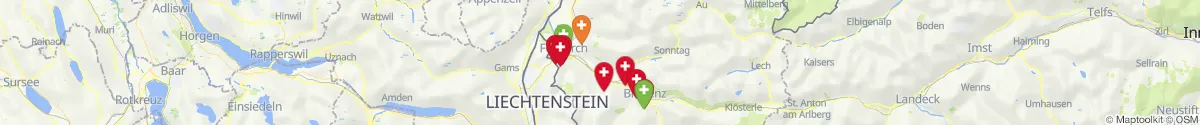 Kartenansicht für Apotheken-Notdienste in der Nähe von Bludenz (Vorarlberg)